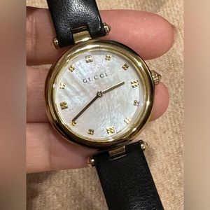 GUCCI DIAMANTISSIMA WATCH, 32MM - Black Leather